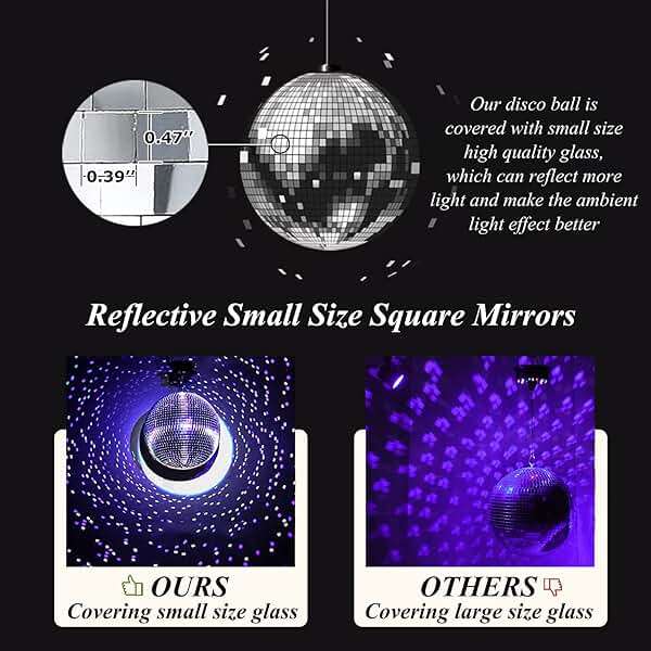 Youdepot Disco Ball 12-Inch – Large Hanging Mirror Ball Disco Ball Decor for Disco Party Decorations, Weddings, Events, Disco Christmas Decor, and Home Celebrations - Image 5