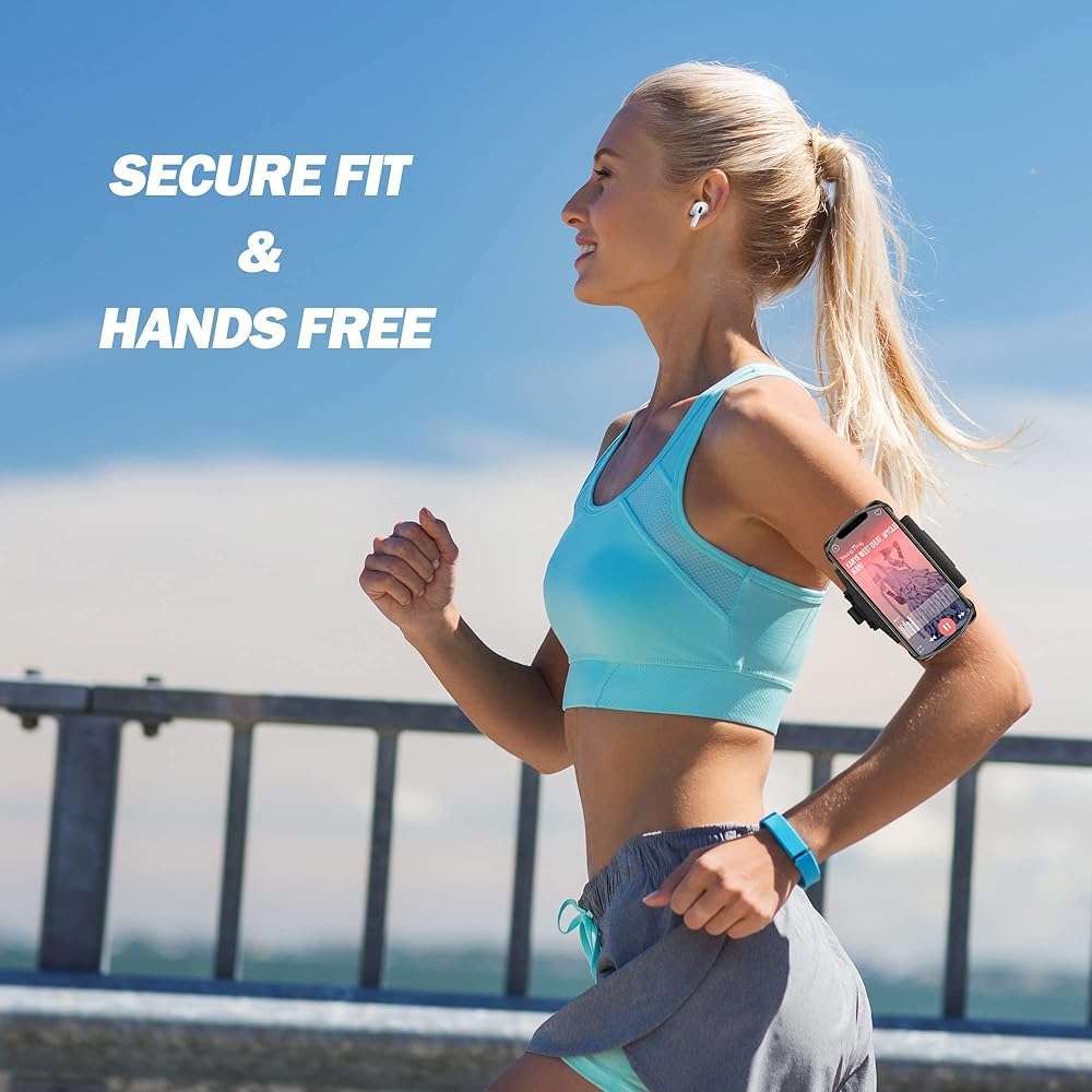 Newppon Cell Phone Running Armband - Detachable & 360° Rotatable Universal Cellphone Arm Band for iPhone 17 16 15 14 13 Pro Max Plus Samsung Galaxy Note S24 S23 for Workout Exercising Walking Jogging - Image 7
