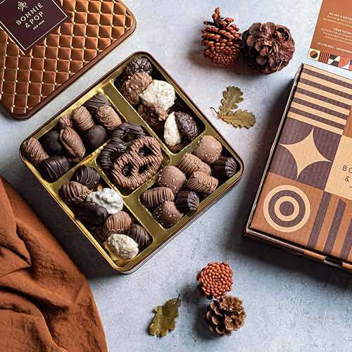 Chocolate Gift Basket, Candy Food Gifts Arrangement Platter, Gourmet Snack Box, Holiday Present Idea, Corporate, Employee Appreciation, Him & Her, Men Women Sympathy Family Parties & Get Well- Bonnie & Pop - Image 4