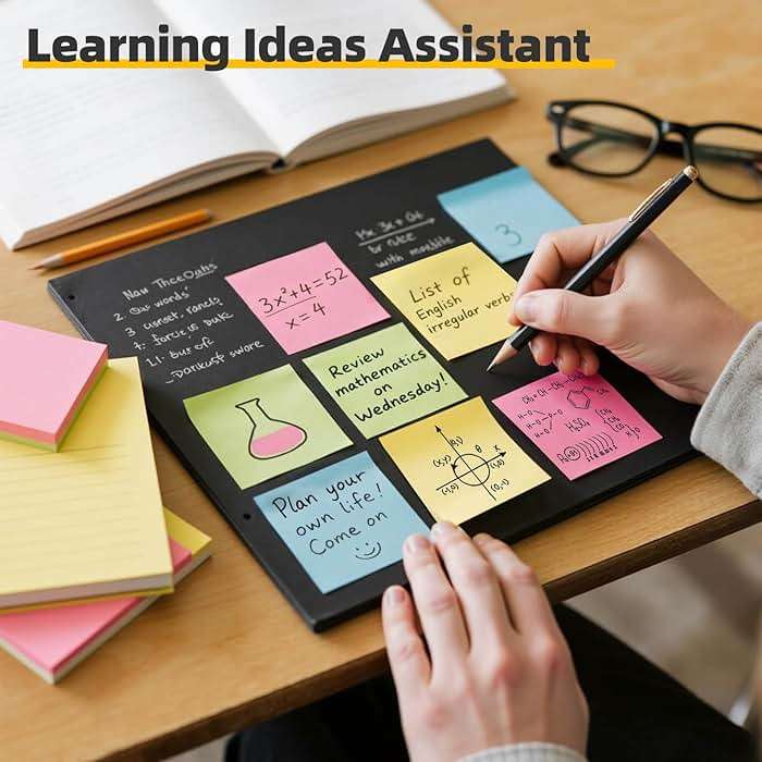 HappyHapi Sticky Notes 3x3 Inches Bulk 28 Pack 2800 Sheets Colored Self-Stick Pads, 100 Sheets/Pad, 4 Bright Colors (Yellow, Green, Pink, Blue) for Office Supplies, School, Home - Image 6