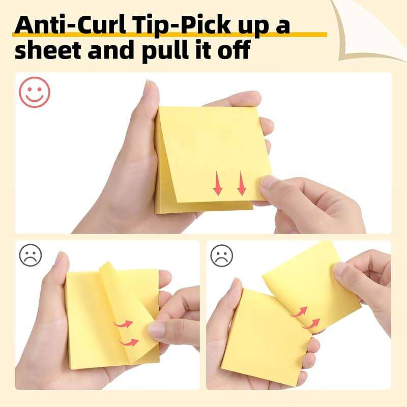 HappyHapi Sticky Notes 3x3 Inches Bulk 28 Pack 2800 Sheets Colored Self-Stick Pads, 100 Sheets/Pad, 4 Bright Colors (Yellow, Green, Pink, Blue) for Office Supplies, School, Home - Image 7