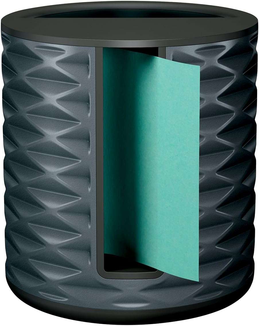 Post-it Note Dispenser, Vertical Design, Pop-Up Notes, Black with Grey Geometric Pattern, 1 Aqua Splash 3 in x 3 in Super Sticky Note Pad - Image 3