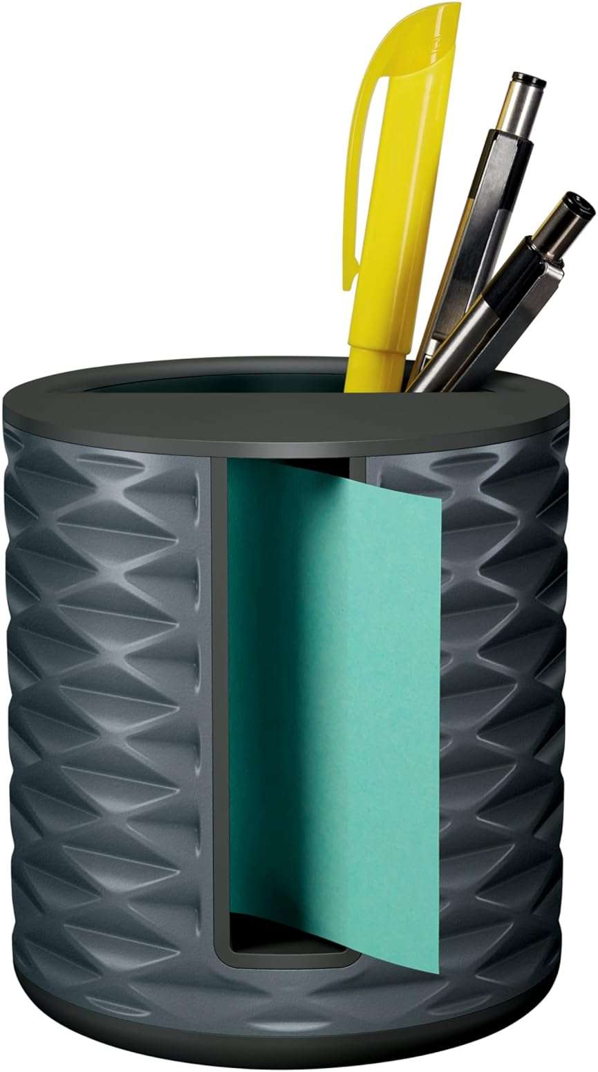 Post-it Note Dispenser, Vertical Design, Pop-Up Notes, Black with Grey Geometric Pattern, 1 Aqua Splash 3 in x 3 in Super Sticky Note Pad - Image 4