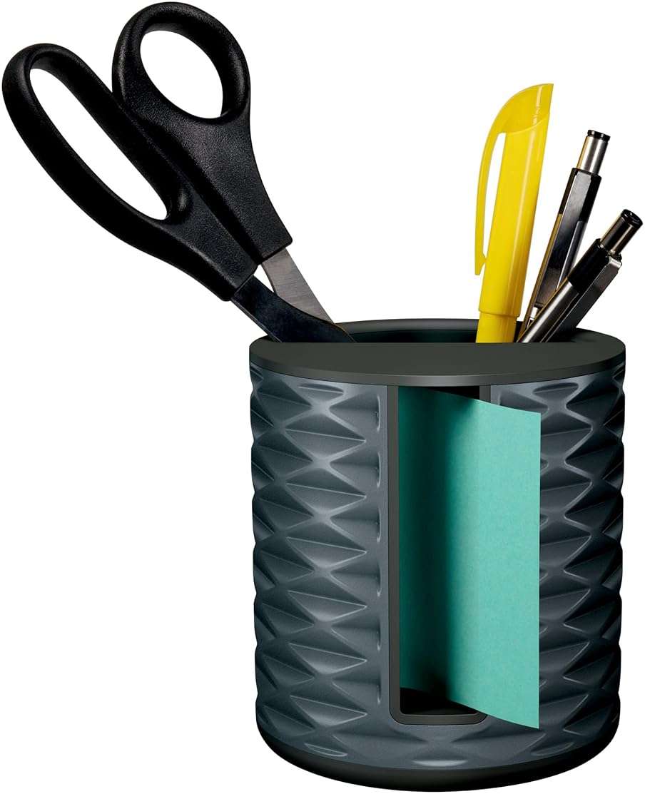 Post-it Note Dispenser, Vertical Design, Pop-Up Notes, Black with Grey Geometric Pattern, 1 Aqua Splash 3 in x 3 in Super Sticky Note Pad - Image 5