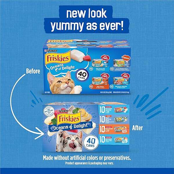 Purina Friskies Wet Cat Food Variety Pack, Oceans of Delight Flaked and Prime Filets - (Pack of 40) 5.5 oz. Cans - Image 2