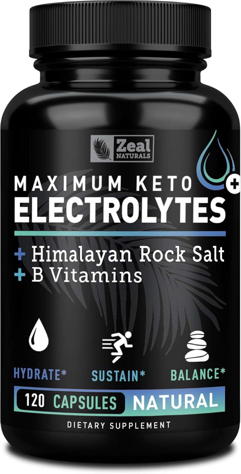Zeal Keto Electrolyte Capsules - 120 Capsules | Keto Electrolytes Tablets for Rehydration | B-Vitamins + Pink Himalayan Salt | Potassium, Zinc, Magnesium, Sodium | Hydration Supplement - Image 1