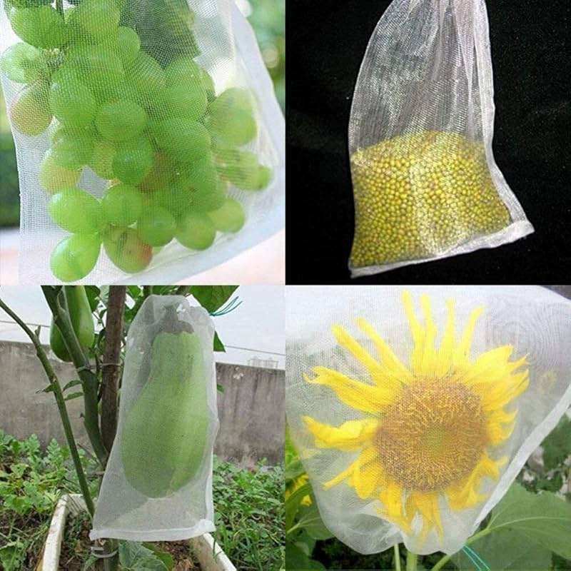 AKOAK 20 Count Insects Mosquito Bug Nets Barrier Bags Garden Plant Fruit Flower Protect Bags Garden Netting Bags for Protecting Your Plant Fruits Flowers(5.9" x 9.8" /15cm x 25cm) - Image 6