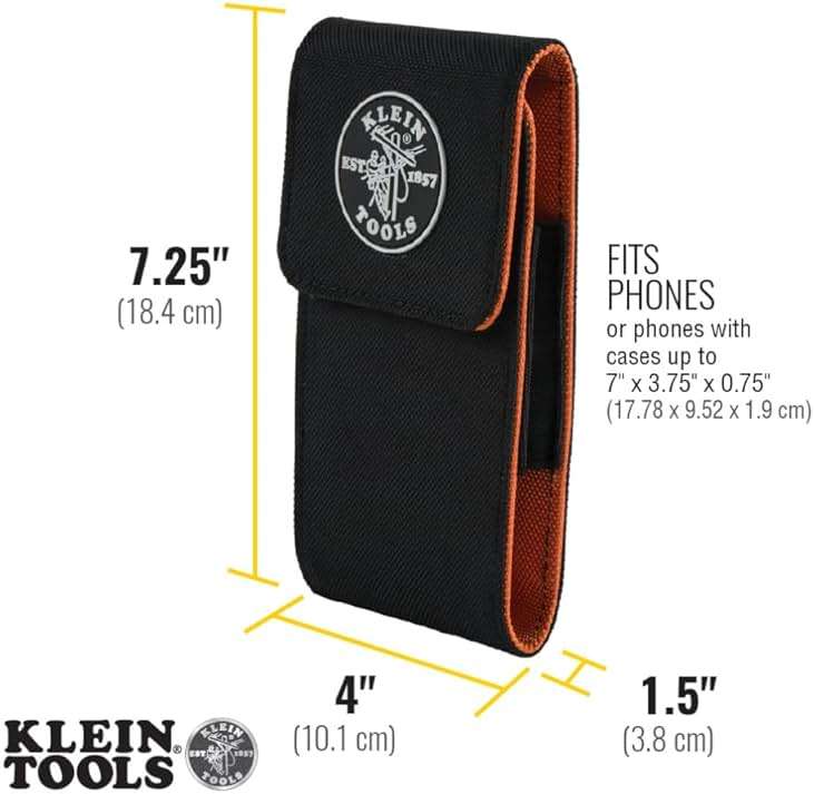 Klein Tools 55474 Phone Holder, XX-Large, Fits iPhone, Google, LG, Samsung Phones, with Magnetic Closure and Belt Clip - Image 3