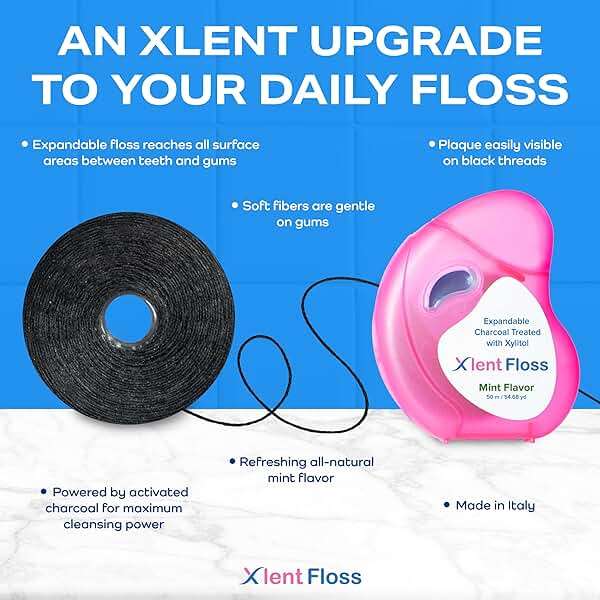 Xlent Expanding Dental Floss – 50m Activated Charcoal Expanding Floss with Xylitol – Mint – PFAS & PTFE Free – Natural Plant Wax – 2 Pack - Image 6