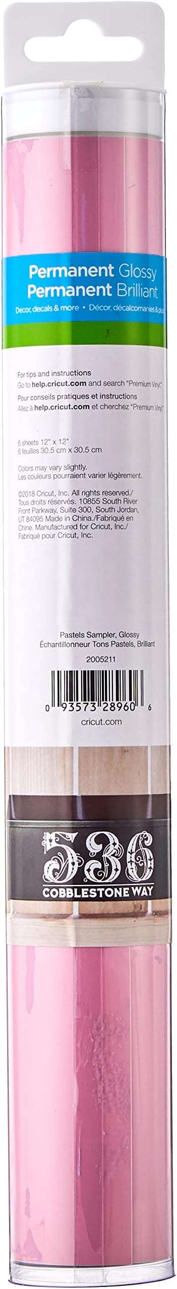 Cricut Premium 12'X12' Vinyl Sampler 6/Pkg-Pastels, Model: 2005211 - Image 3