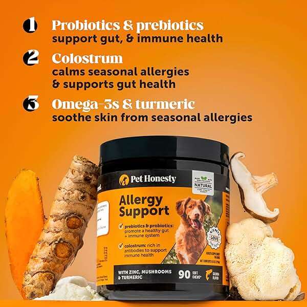 Dog Allergy Relief Immunity Chews - Paw Licking, Itching & Seasonal Allergies - with Colostrum, Probiotics, Turmeric & Salmon Oil - Vet Recommended Anti-Itch Supplement for Dogs (Salmon, 90 Ct) - Image 3