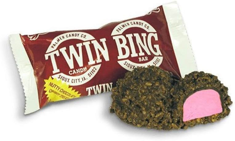 Palmers Twin Bing Candy Bars - (8-Pack) - Chocolate Covered Cherry Nougat Candy Bar - Product Image