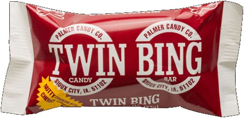Palmers Twin Bing Candy Bars - (8-Pack) - Chocolate Covered Cherry Nougat Candy Bar - Image 2