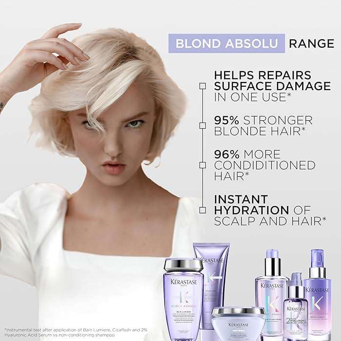 Kerastase Blond Absolu Cicaflash Conditioner - For Bleached & Damaged Hair, Strengthens & Nourishes, With Hyaluronic Acid, Protects Against Breakage - Image 7