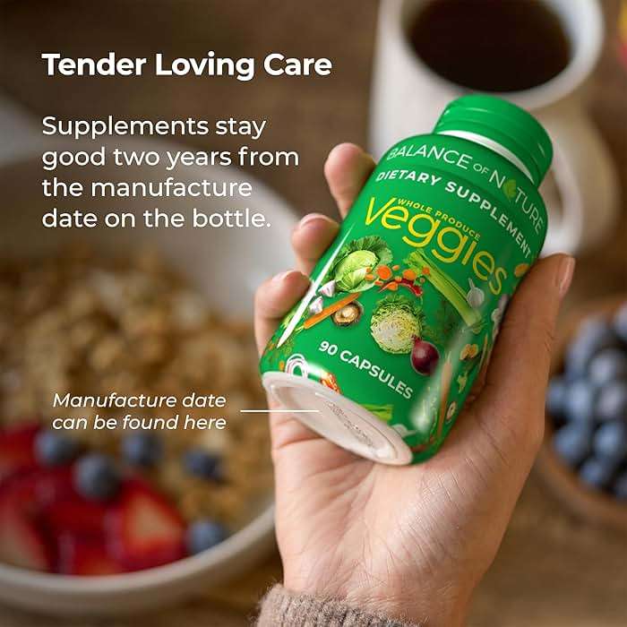 Balance of Nature Fruits & Veggies Supplements - Whole Fruit and Vegetable Ingredients for Women, Men, and Kids - 90 Fruits Capsules, 90 Veggies Capsules - 1 Set - Image 6