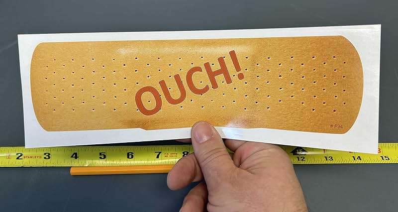 Gear Tatz - OUCH! (on Bandage) - Funny Novelty Bumper Sticker - 3 x 10 inches - Professionally Made in the USA - Vinyl Decal - Image 2