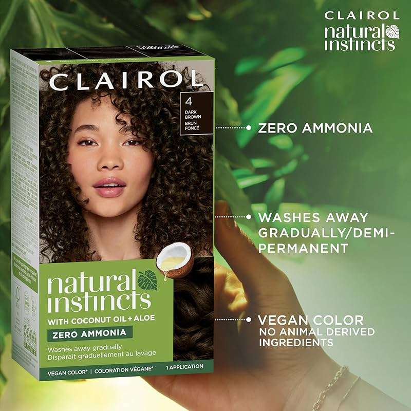 Clairol Natural Instincts Demi-Permanent Hair Dye, 5 Medium Brown | Ammonia‑Free, Vegan Hair Color with Coconut Oil & Aloe Vera | Pack of 1 - Image 6