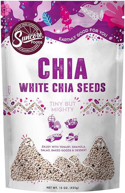 Suncore Foods Organic White Chia Seeds, Gluten-Free, Non-GMO, 15oz, 1 Pack - Image 1