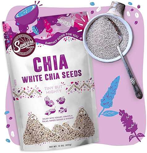 Suncore Foods Organic White Chia Seeds, Gluten-Free, Non-GMO, 15oz, 1 Pack - Image 3