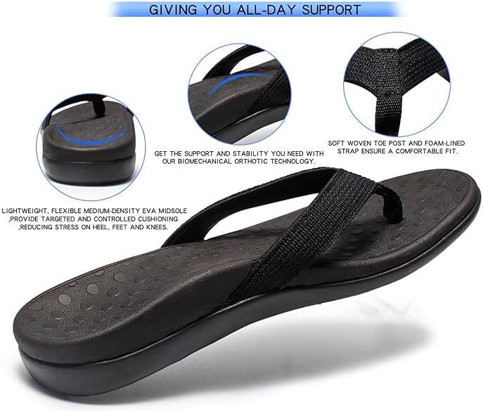 LLSOARSS Plantar Fasciitis Feet Sandal with Arch Support - Best Orthotic flip Flops for Flat Feet,Heel Pain- for Women - Image 2