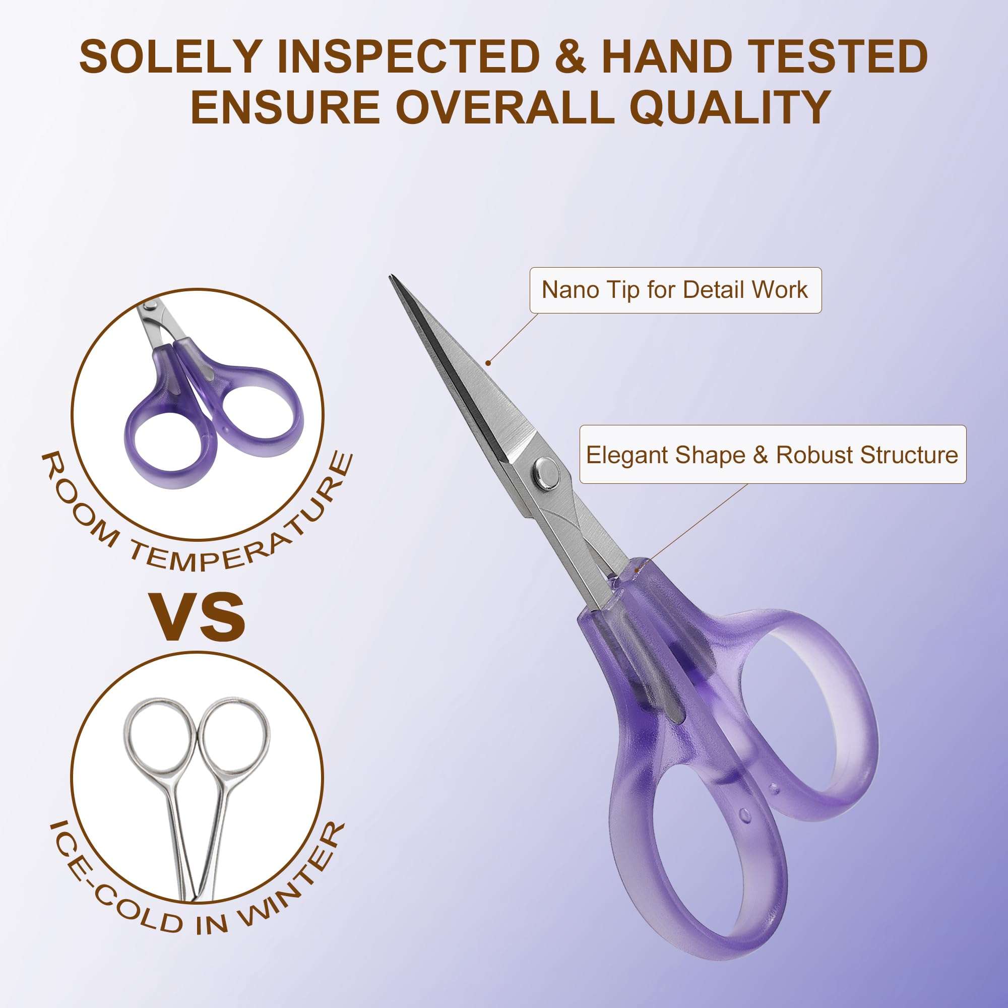 PAFASON Small Craft Scissors Set Straight Precision Fine Tip All Purpose for Scrapbooking Quilting Sewing Knitting Embroidery Cross Stitch Crochet Thread Yarn Paper Fabric Detail Cutting, Safety Case - Image 8