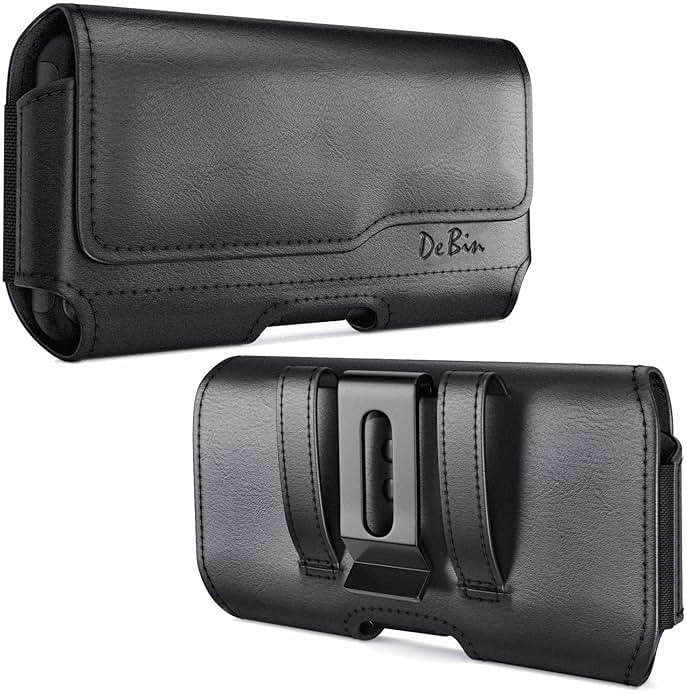 DeBin Holster for iPhone 17 17 Pro 16 Pro 16e 15 15Pro 14 13 12 11 Xs 10 X XR – Cell Phone Belt Holder Case with Clip for Men Women Pouch (Fits Protective Cover on) Black - Image 1