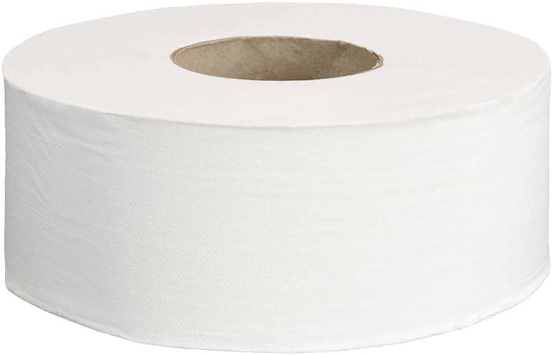 AmazonCommercial 2-Ply White Jumbo Roll Toilet Paper, 9 in, Septic Safe, Compatible with Universal Dispensers, FSC Certified, 1000 Feet Per Roll (Pack of 12) - Image 1