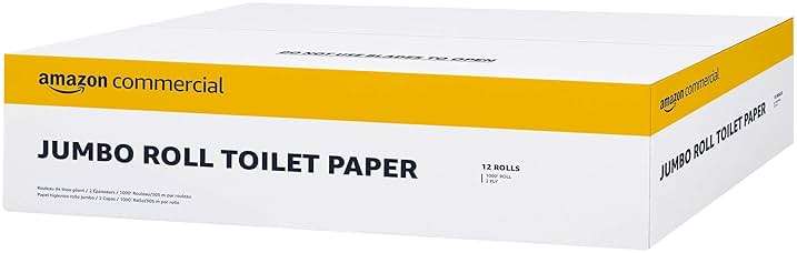 AmazonCommercial 2-Ply White Jumbo Roll Toilet Paper, 9 in, Septic Safe, Compatible with Universal Dispensers, FSC Certified, 1000 Feet Per Roll (Pack of 12) - Image 5