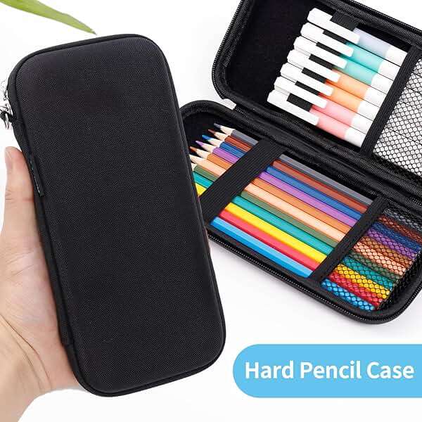 iDream365 Upgraded Hard Pencil Case Box for Adults,Durable Pen Carrying Case with Zipper-Black - Image 5