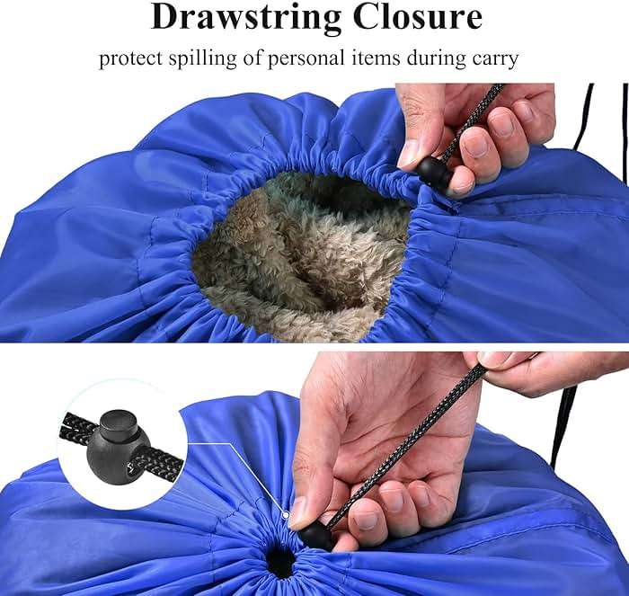 OTraki 28x45 inch Extra Large Laundry Bag 2 Pack Drawstring Laundry Hamper Bag Heavy Duty Dirty Clothes Bag Washable Organizer Storage for Camp Drying Do Not Exceed 176℉ Blue - Image 5