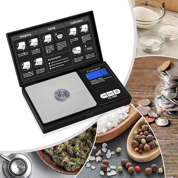 Fuzion Digital Pocket Gram Scale 1000g/0.1g, Small Digital Scales Grams Ounces Grains, Herb Scale, Jewelry Scale, Portable Travel Food Scale - Image 6