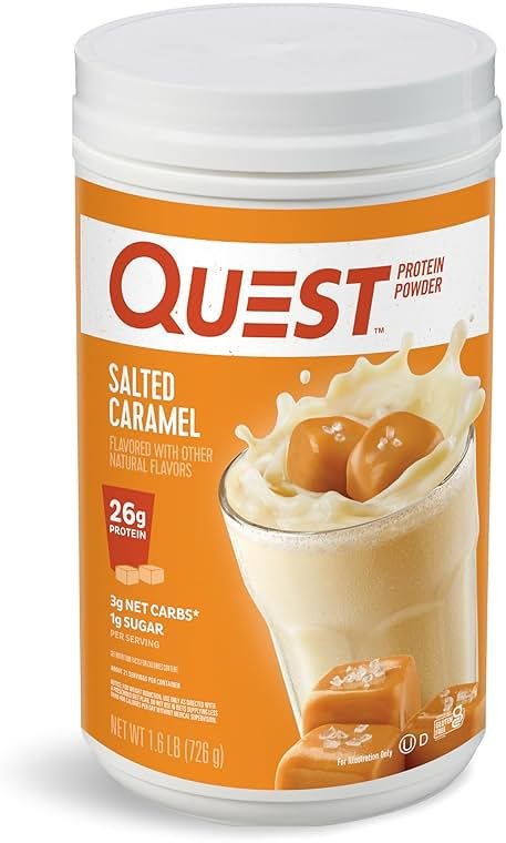 Quest Nutrition Salted Caramel Protein Powder, 26g Protein, 1g Sugar, Low Carb, Gluten Free, 1.6 Pounds, 24 Servings - Product Image