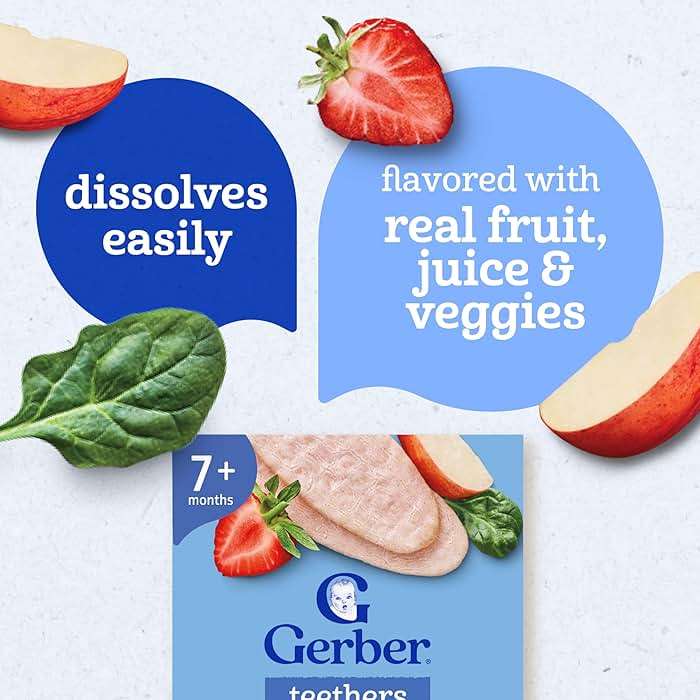 Gerber Teethers, Strawberry Apple Spinach Gentle Teething Wafers, Baby Teething Snacks, 6PK - Image 7