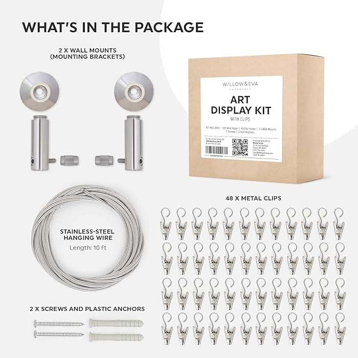 Art Display for Kids Artwork - 10ft Alloy Steel Wire with 48 Clips | Willow & Eva - Image 5