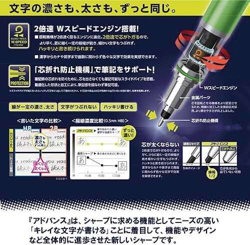 Uni Mechanical Pencil, Kuru Toga Advance, 0.7mm, White (M75591P.1) - Image 3