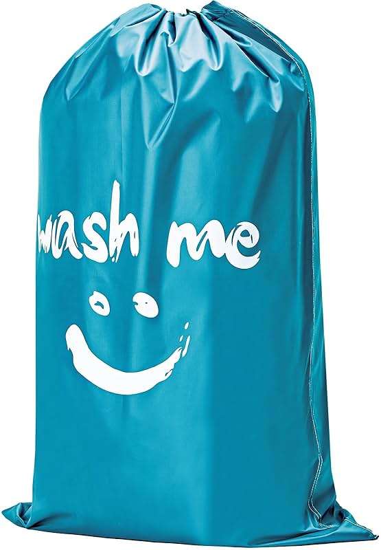 HOMEST 2 Pack XL Laundry Bags 28" x 40", Extra Large Dirty Clothes Organizer Holds 3-4 Loads, Machine Washable Drawstring Laundry Bag for Dorm, Camp, Laundromat, Family, Travel, Gray & Sky Blue - Image 6