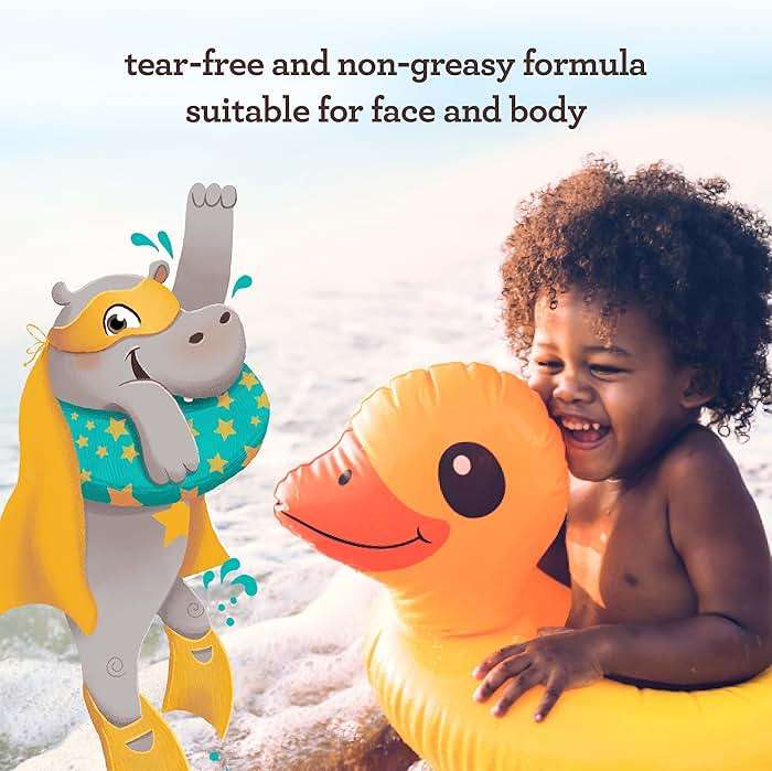 Aveeno Kids Continuous Protection Zinc Oxide Broad Spectrum Sunscreen Lotion for Kids’ Sensitive Skin. SPF 50 Oxybenzone Free Sunscreen, Tear- and Sweat-Free and Water-Resistant, Non-Greasy, 3 Fl Oz - Image 4