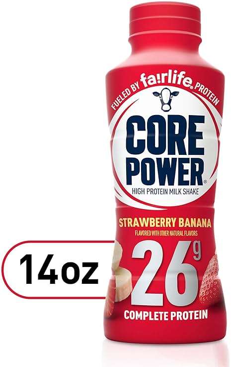 Core Power Protein Shake, Strawberry Banana, 26g Bottle, 14oz - Image 11