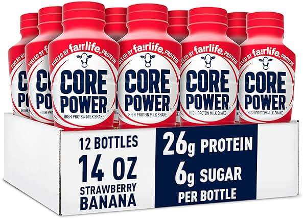 Core Power Protein Shake, Strawberry Banana, 26g Bottle, 14oz - Image 12