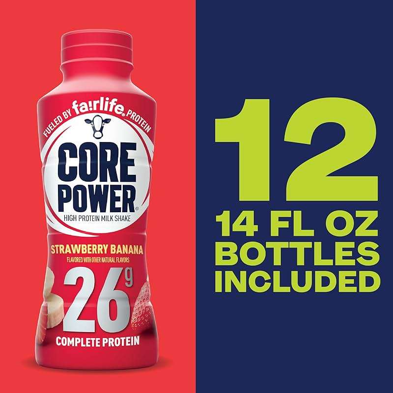 Core Power Protein Shake, Strawberry Banana, 26g Bottle, 14oz - Image 4