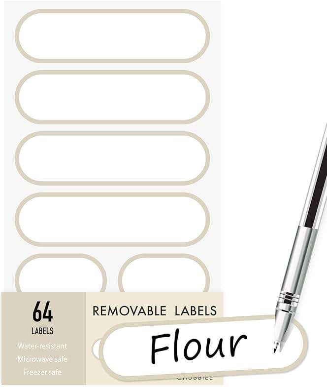 Waterproof Kitchen Labels for OXO POP Food Storage Containers and Home Organization, Pack of 64 - Image 4