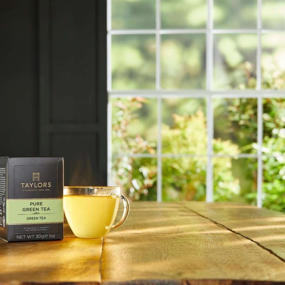Taylors of Harrogate Pure Green Tea, Individually Wrapped Bags, 20 Count (Pack of 1), Delicate, Mellow and Crisp, Caffeinated, Enjoy Hot or Iced, 20 Teabags - Image 5
