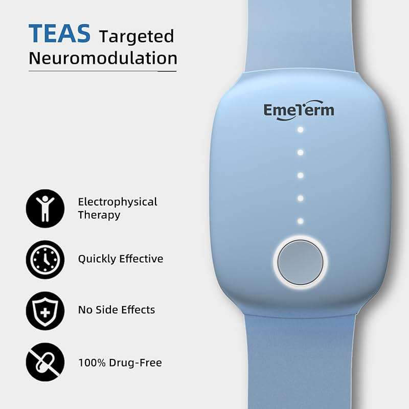 EmeTerm Fashion FDA-Cleared Relieve Nausea Electrode Stimulator Morning Sickness Motion Travel Sickness Vomit Relief Rechargeable No Gel Drug Free Wrist Bands Without Side Effects - Image 3