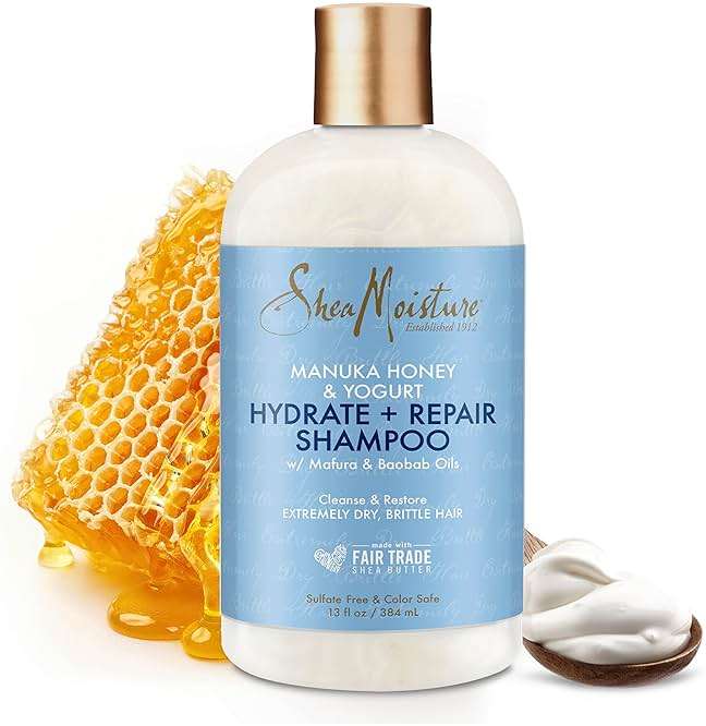 Shea Moisture Shampoo Hydrate and Repair for Damaged Hair with Manuka Honey and Shea Butter 13 oz - Image 3