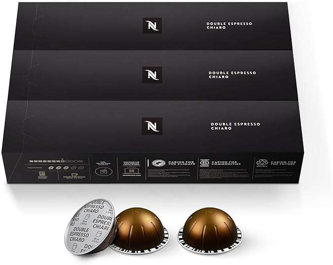 Nespresso Capsules Vertuo, Double Espresso Chiaro, Medium Roast Espresso Coffee, 30-Count Coffee Pods, Brews 2.7oz. - Image 1