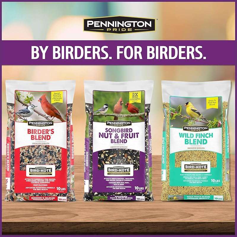 Pennington Pride Songbird Nut & Fruit Blend, Wild Bird Seed for Outside Feeders, Advanced Nutrition Formula for Health, Bird Food, 10-lb. Bag - Image 7