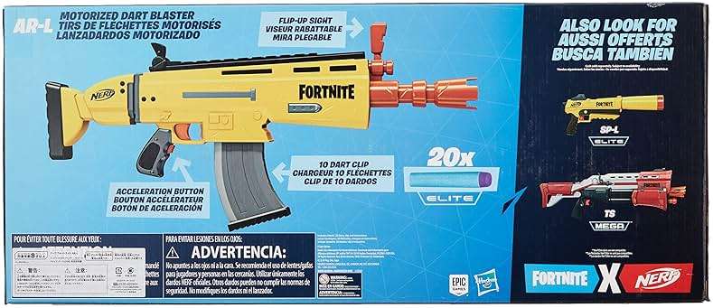 Fortnite AR-L Nerf Elite Dart Blaster - Motorized Toy Blaster, 20 Official Nerf Fortnite Elite Darts, Flip Up Sights - for Youth, Teens, Adults - Image 6