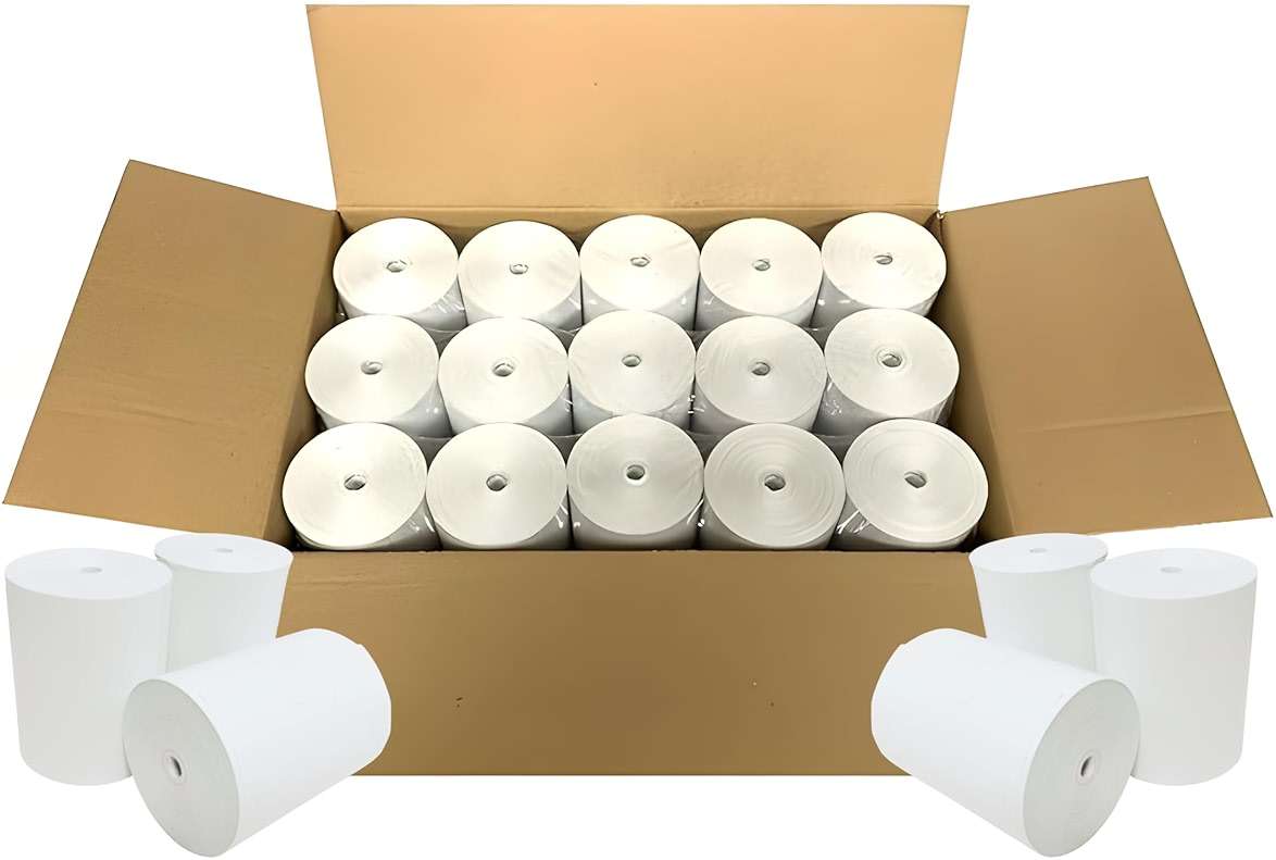 BAM POS 3 1/8" x 190' Thermal Receipt Paper Rolls For Most POS Systems and Receipt Printers, Compatible With Clover Station, Square Station, Toast Station, TM-T88, TSP Series (30 Rolls) - Image 1