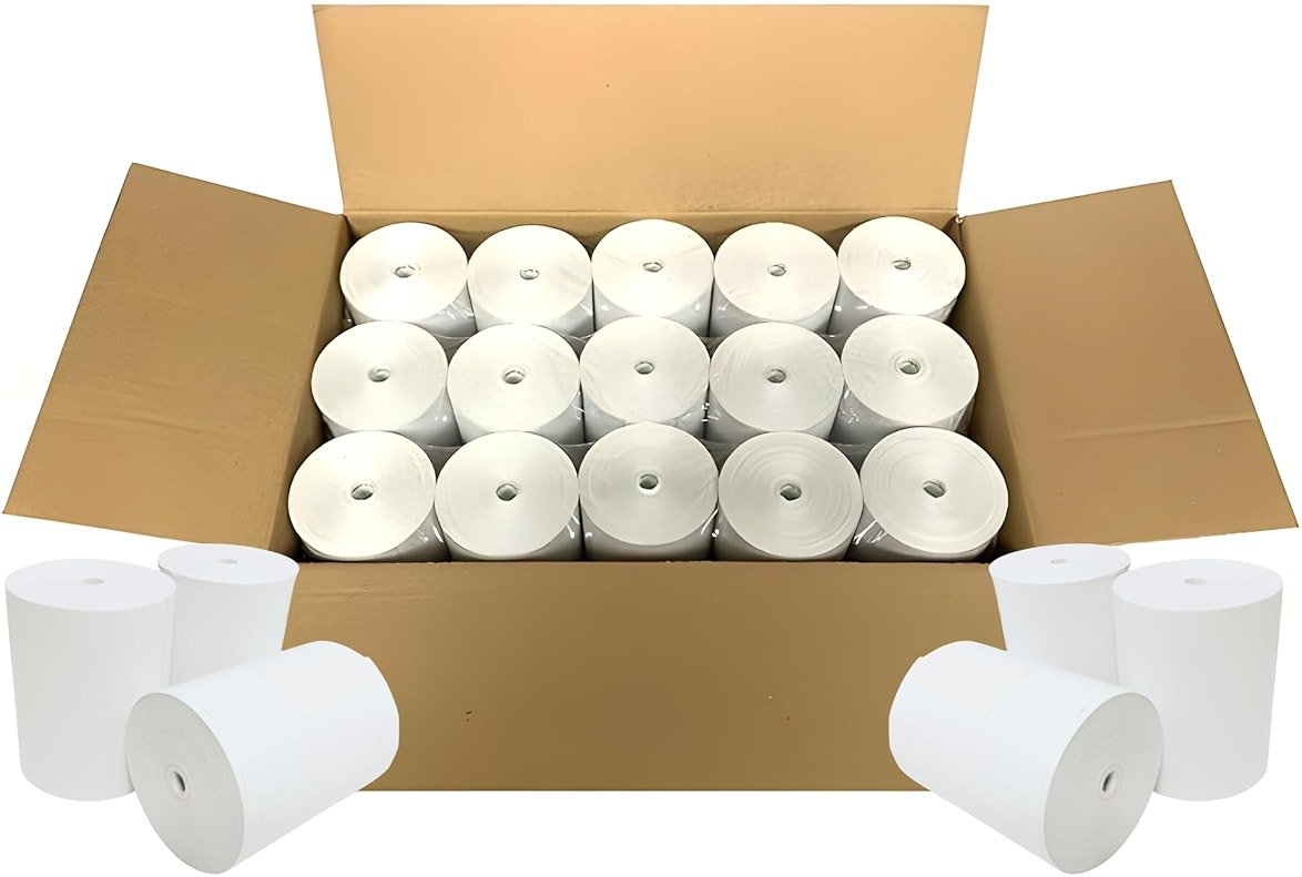 BAM POS 3 1/8" x 190' Thermal Receipt Paper Rolls For Most POS Systems and Receipt Printers, Compatible With Clover Station, Square Station, Toast Station, TM-T88, TSP Series (30 Rolls) - Product Image