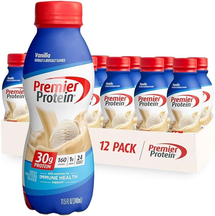 Premier Protein Shake, Vanilla, 30g Protein, No Added Sugar, 24 Vitamins & Minerals to Support Immune Health, 11.5 fl oz, 12 Pack - Product Image